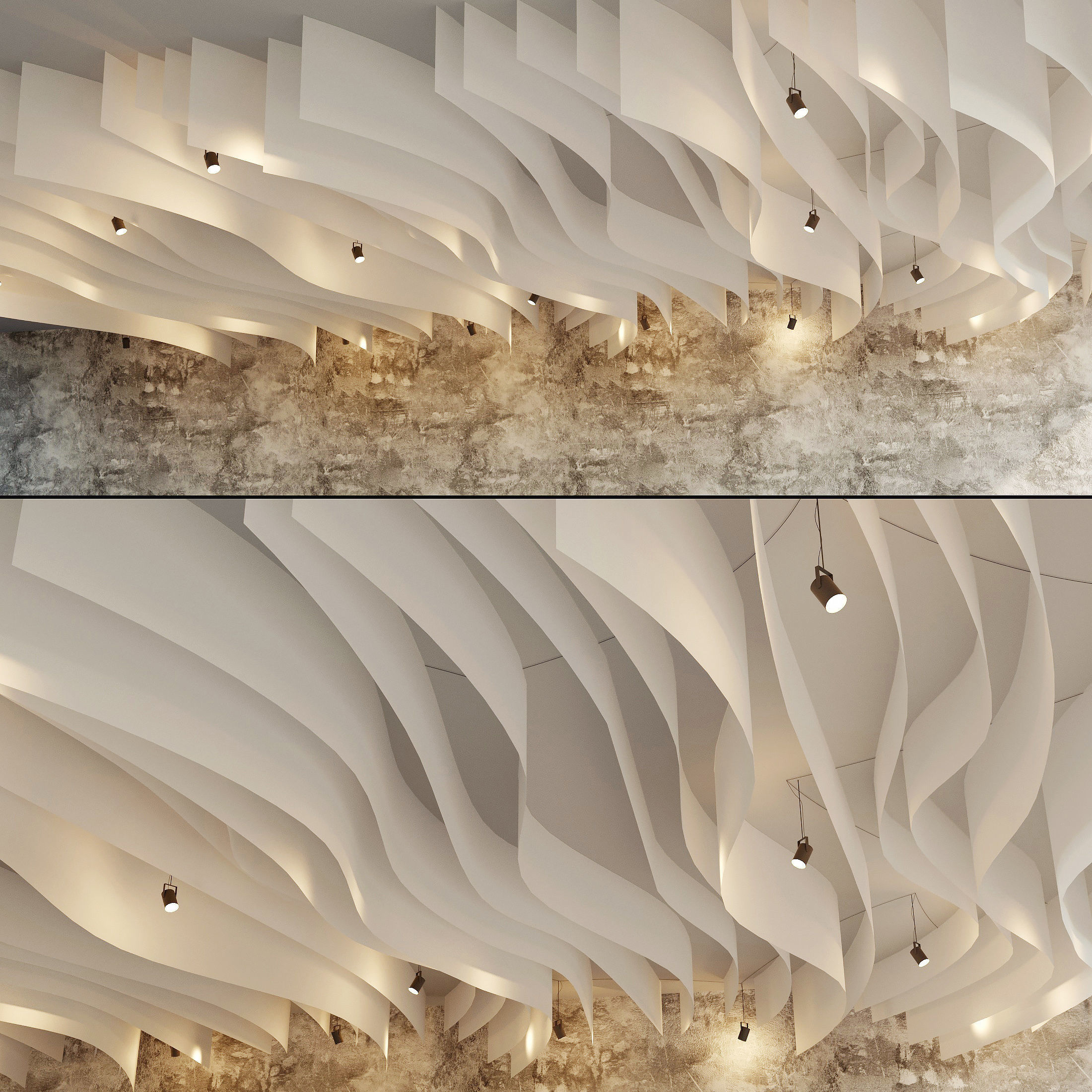 Suspended ceiling 19 Low-poly 3D model_1