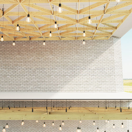 Wooden suspended ceiling 6 Low-poly 3D model