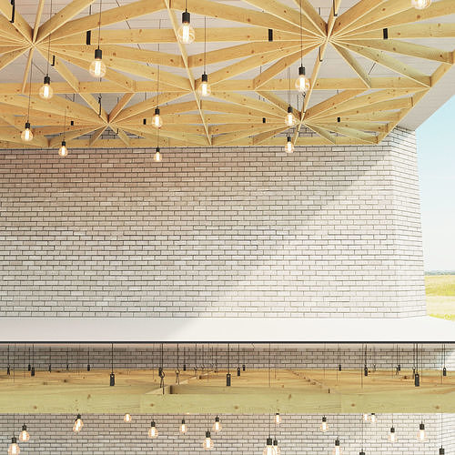 Wooden suspended ceiling 4 Low-poly 3D model