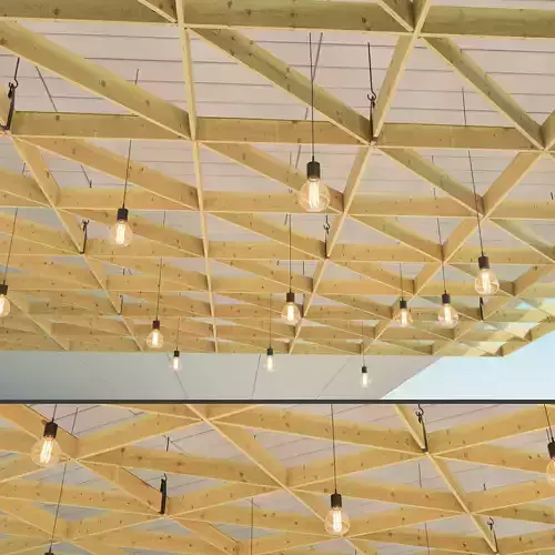Wooden suspended ceiling 3 Low-poly 3D model