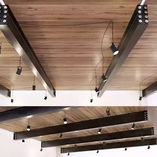Wooden ceiling on metal beams  22 Low-poly 3D model