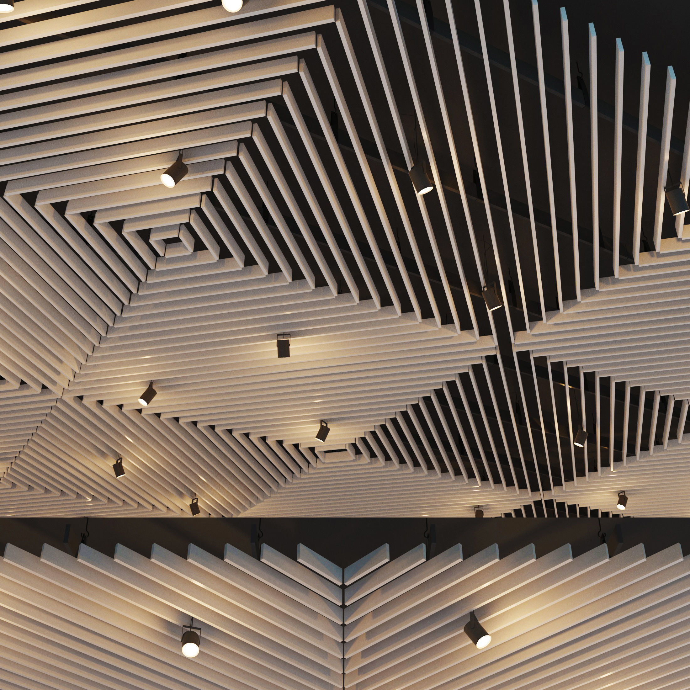 Suspended ceiling rack and pinion 21 Low-poly 3D model_2