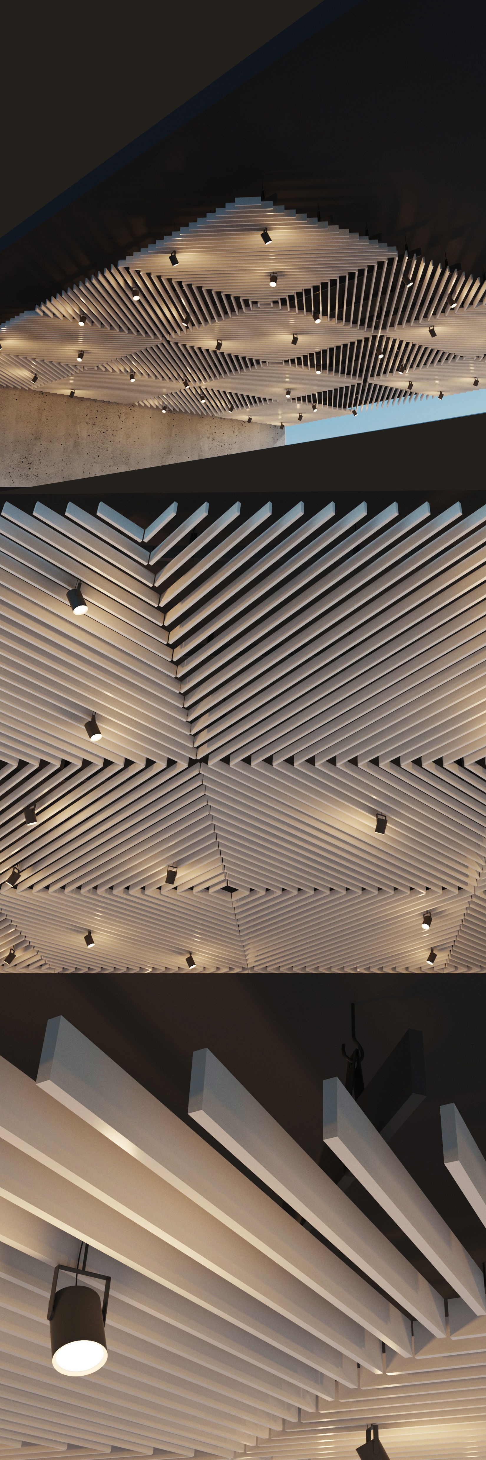 Suspended ceiling rack and pinion 21 Low-poly 3D model_1