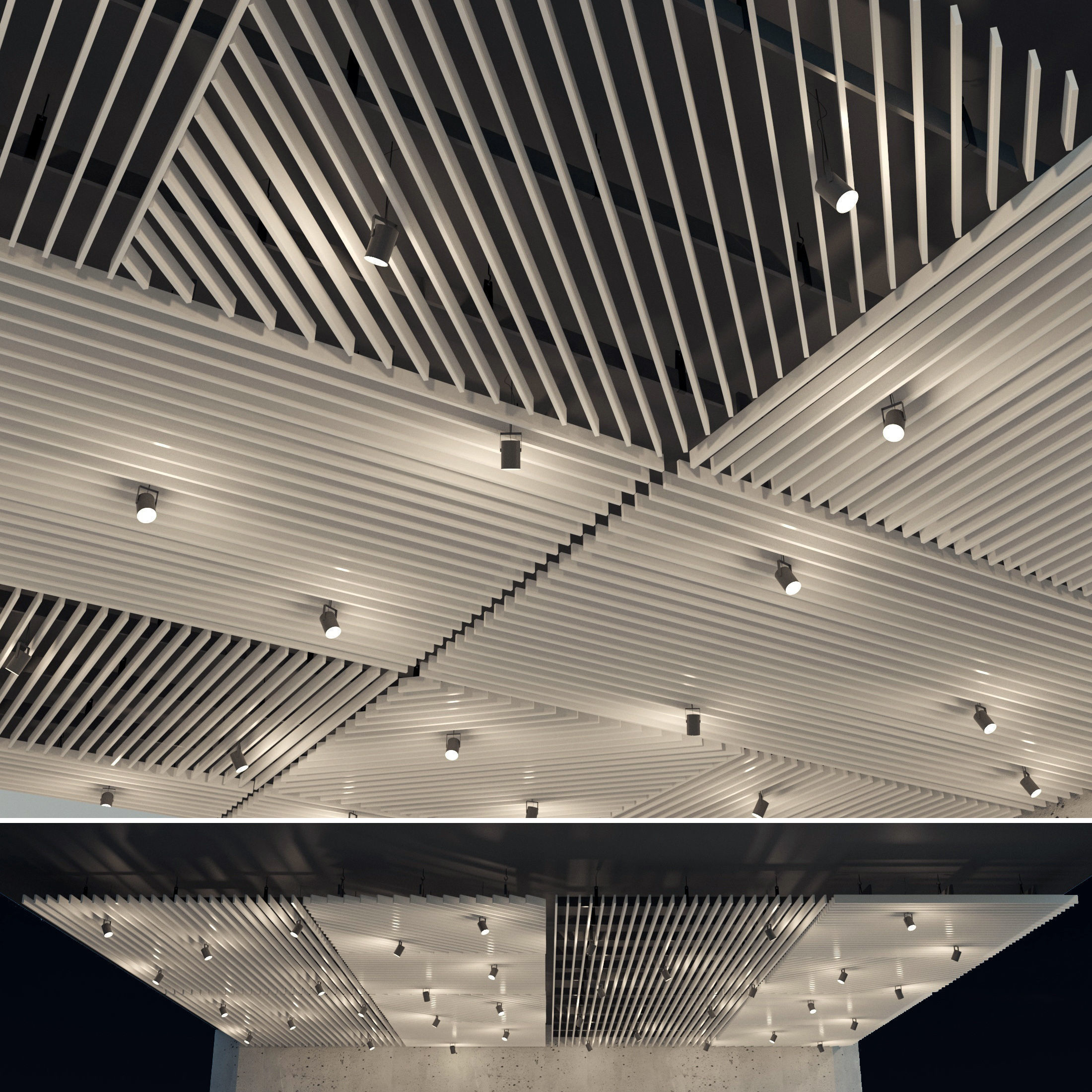 Suspended ceiling rack and pinion 20 Low-poly 3D model_1