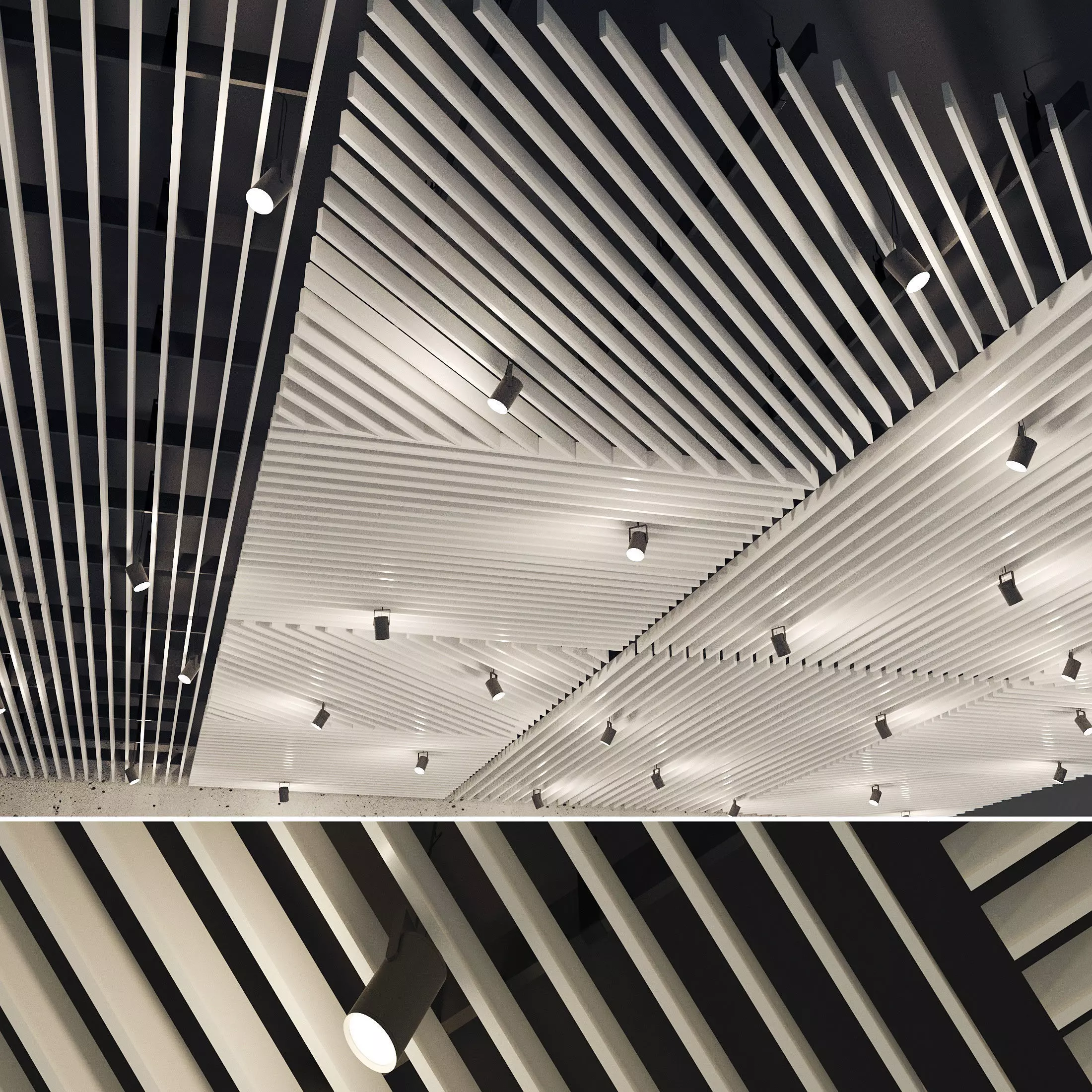 Suspended ceiling rack and pinion 20 Low-poly 3D model_0