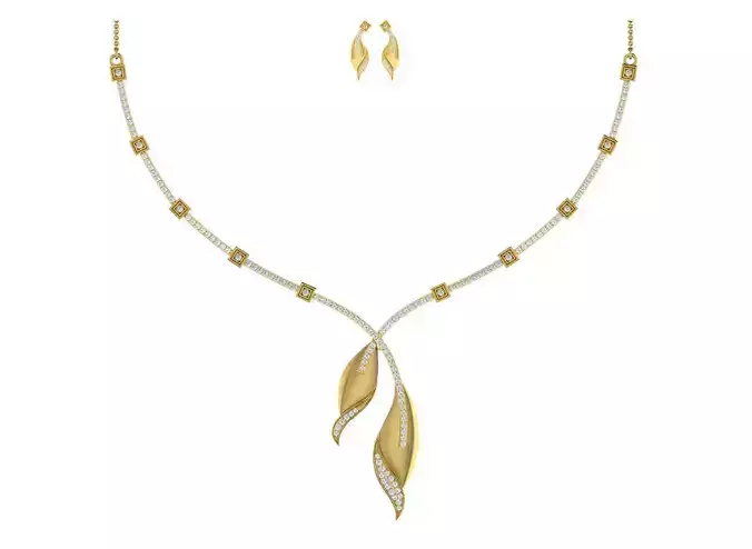 Women necklace-earrings set 3dm stl render detail 3D print model