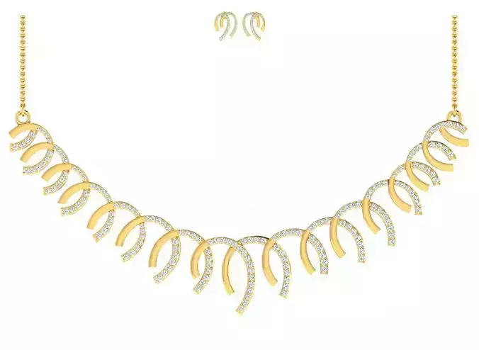 Women necklace-earrings set 3dm stl render detail 3D print model