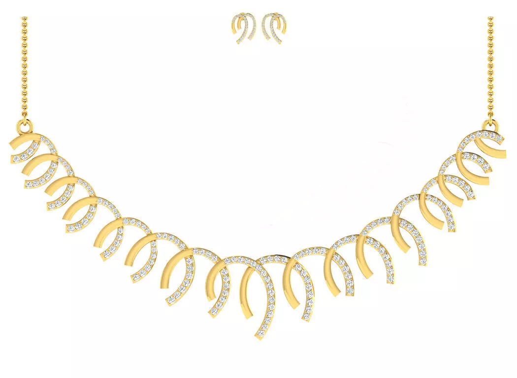 Women necklace-earrings set 3dm stl render detail 3D print model 3D print model_0