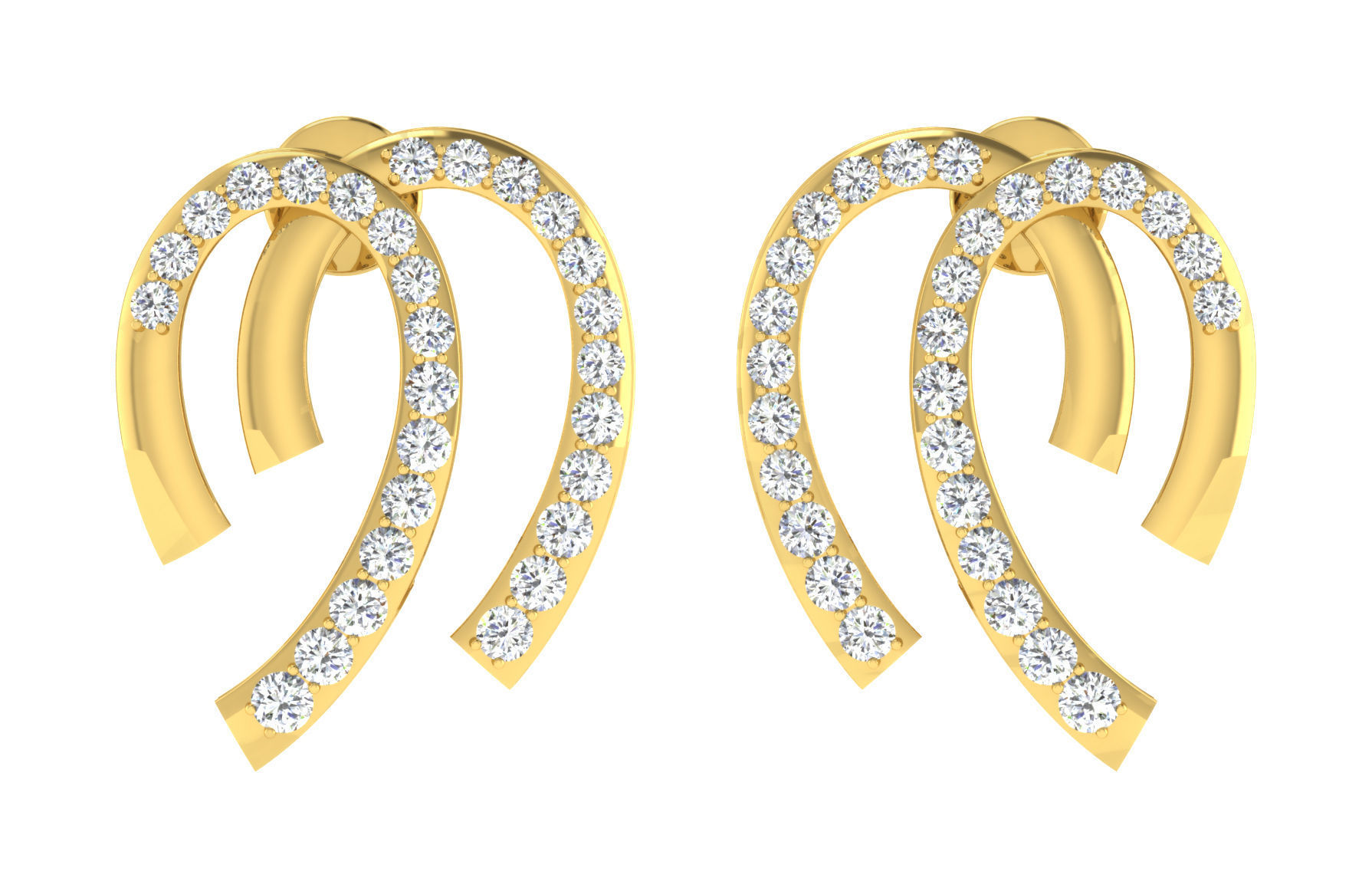 Women necklace-earrings set 3dm stl render detail 3D print model 3D print model_8