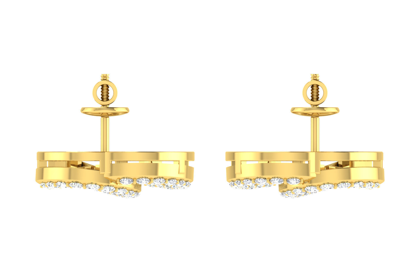 Women necklace-earrings set 3dm stl render detail 3D print model 3D print model_6