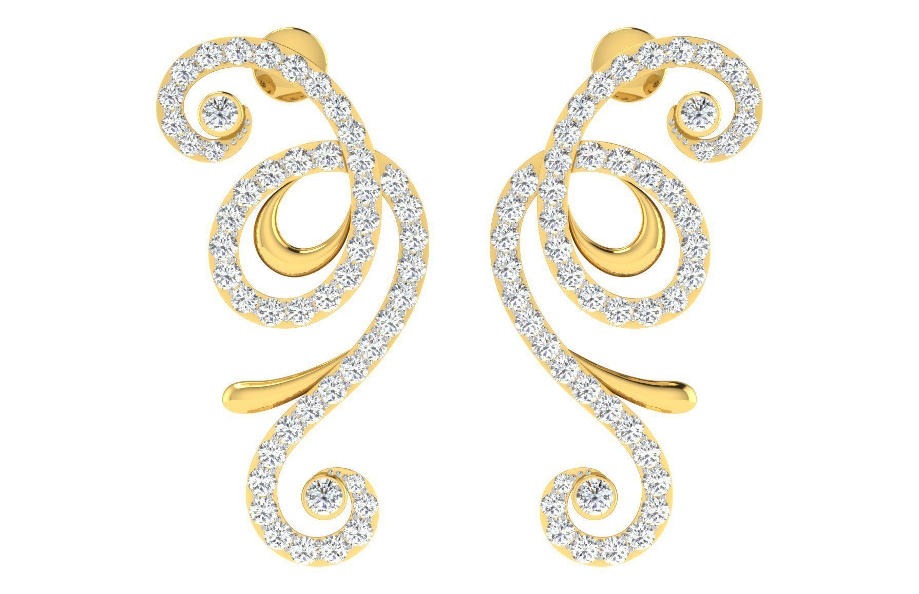 Women necklace-earrings set 3dm stl render detail 3D print model 3D print model_6