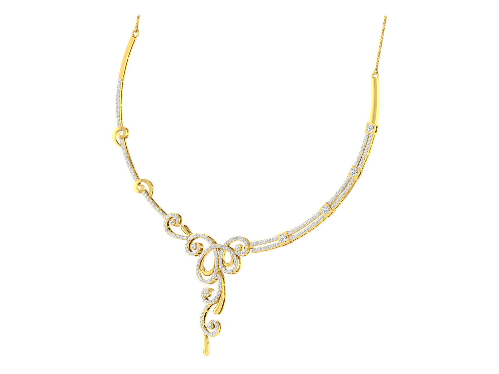 Women necklace-earrings set 3dm stl render detail 3D print model 3D print model_2