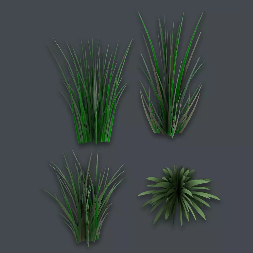Grass Pack Low-poly 3D model_0