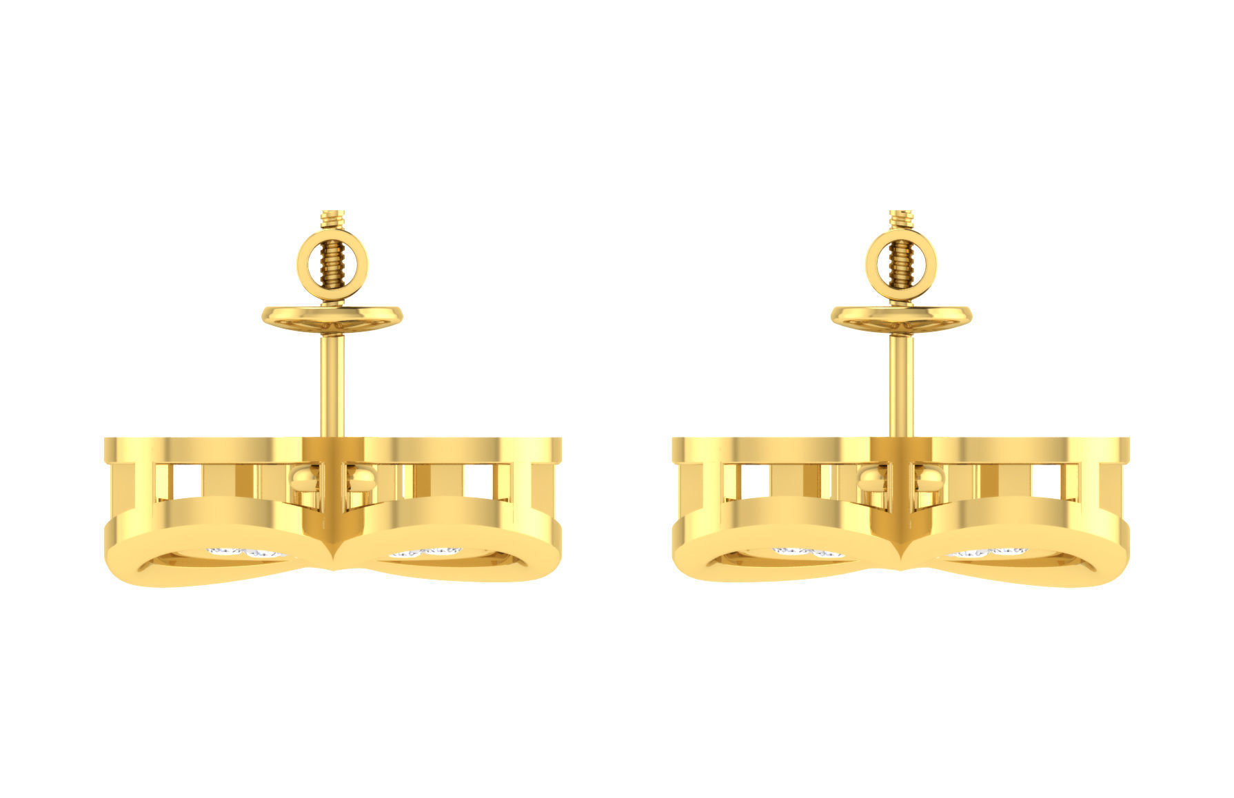 Women necklace-earrings set 3dm stl render detail 3D print model 3D print model_4