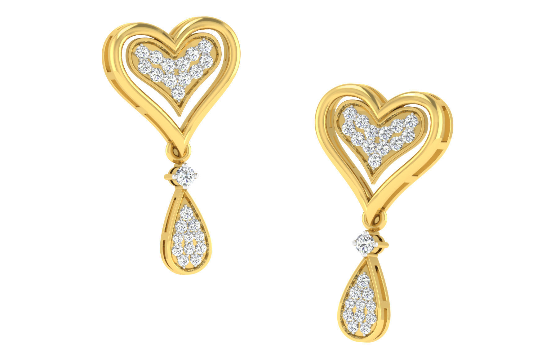 Women necklace-earrings set 3dm stl render detail 3D print model 3D print model_9