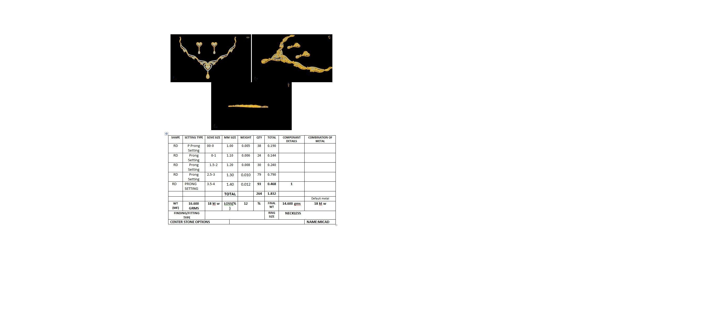 Women necklace-earrings set 3dm stl render detail 3D print model 3D print model_8