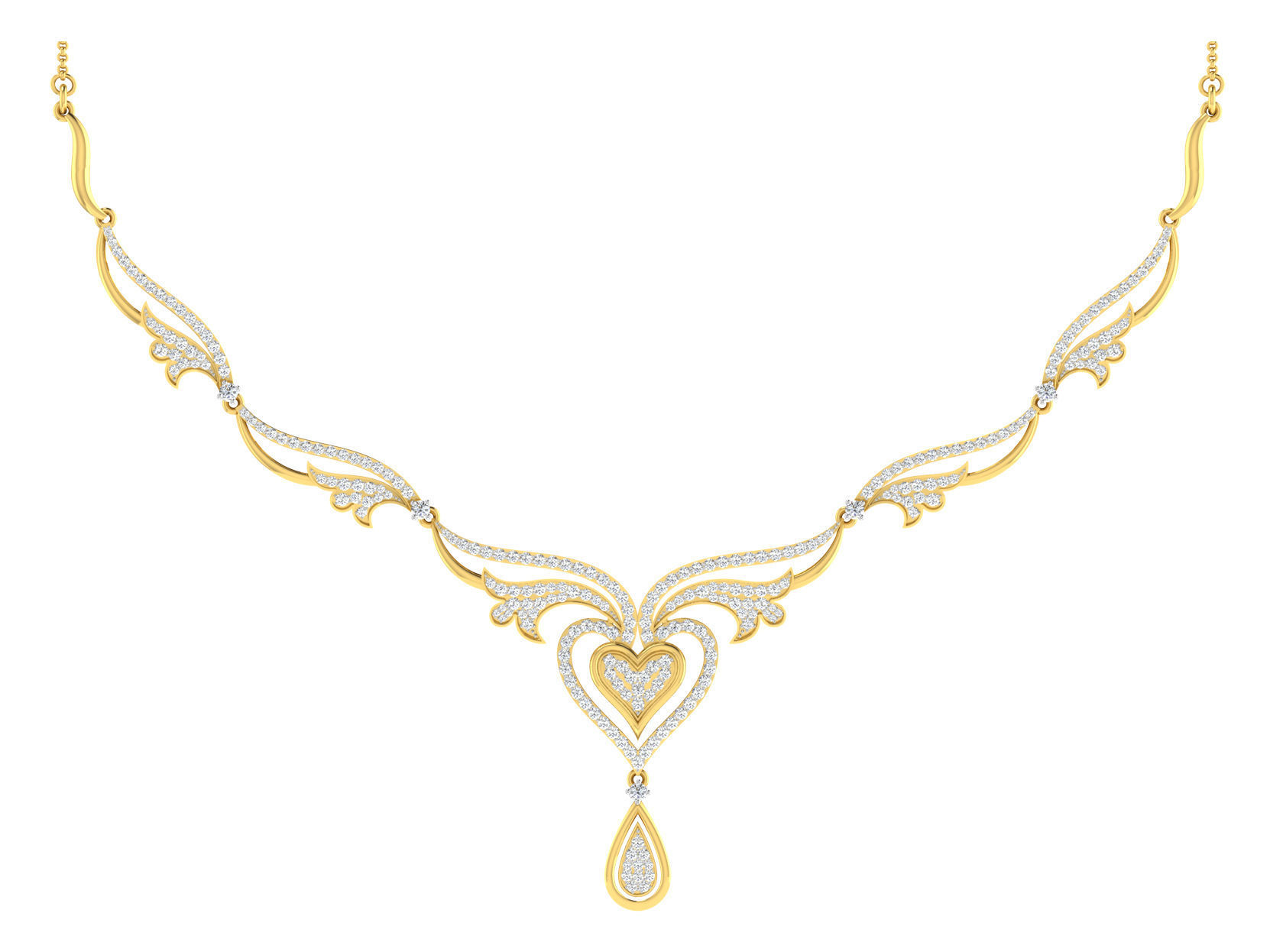 Women necklace-earrings set 3dm stl render detail 3D print model 3D print model_10