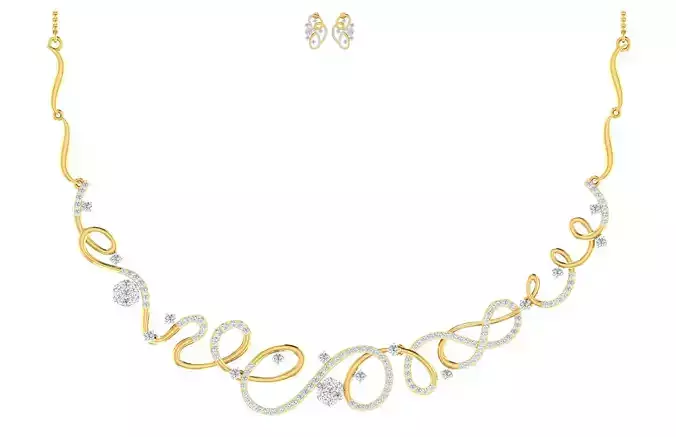 Women necklace-earrings set 3dm stl render detail 3D print model