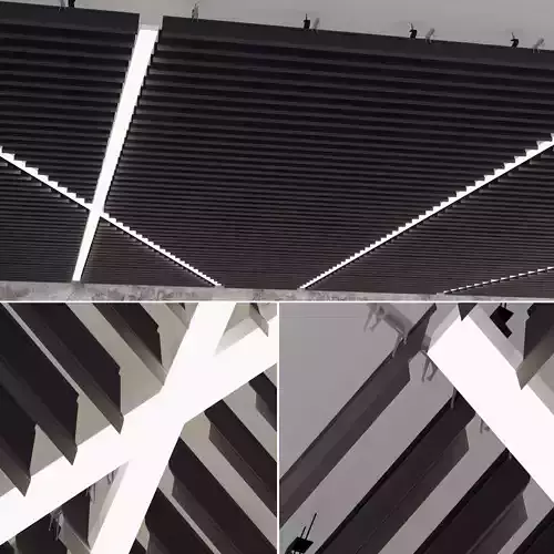 Suspended ceiling rack and pinion 18 Low-poly 3D model