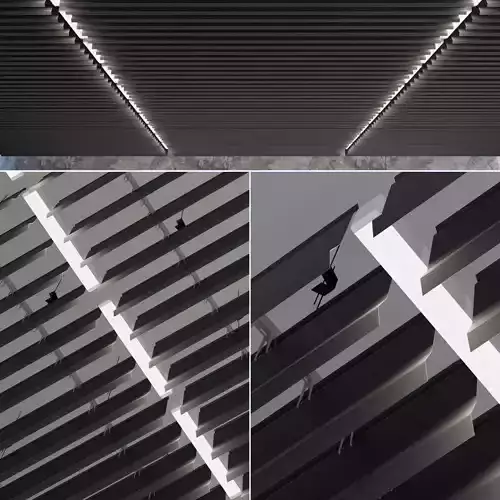 Suspended ceiling rack and pinion 17 Low-poly 3D model