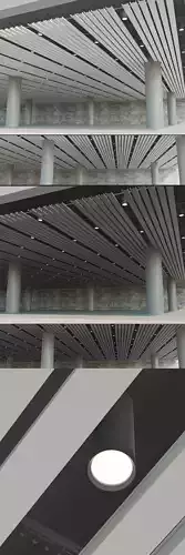 Suspended ceiling rack and pinion 10 Low-poly 3D model