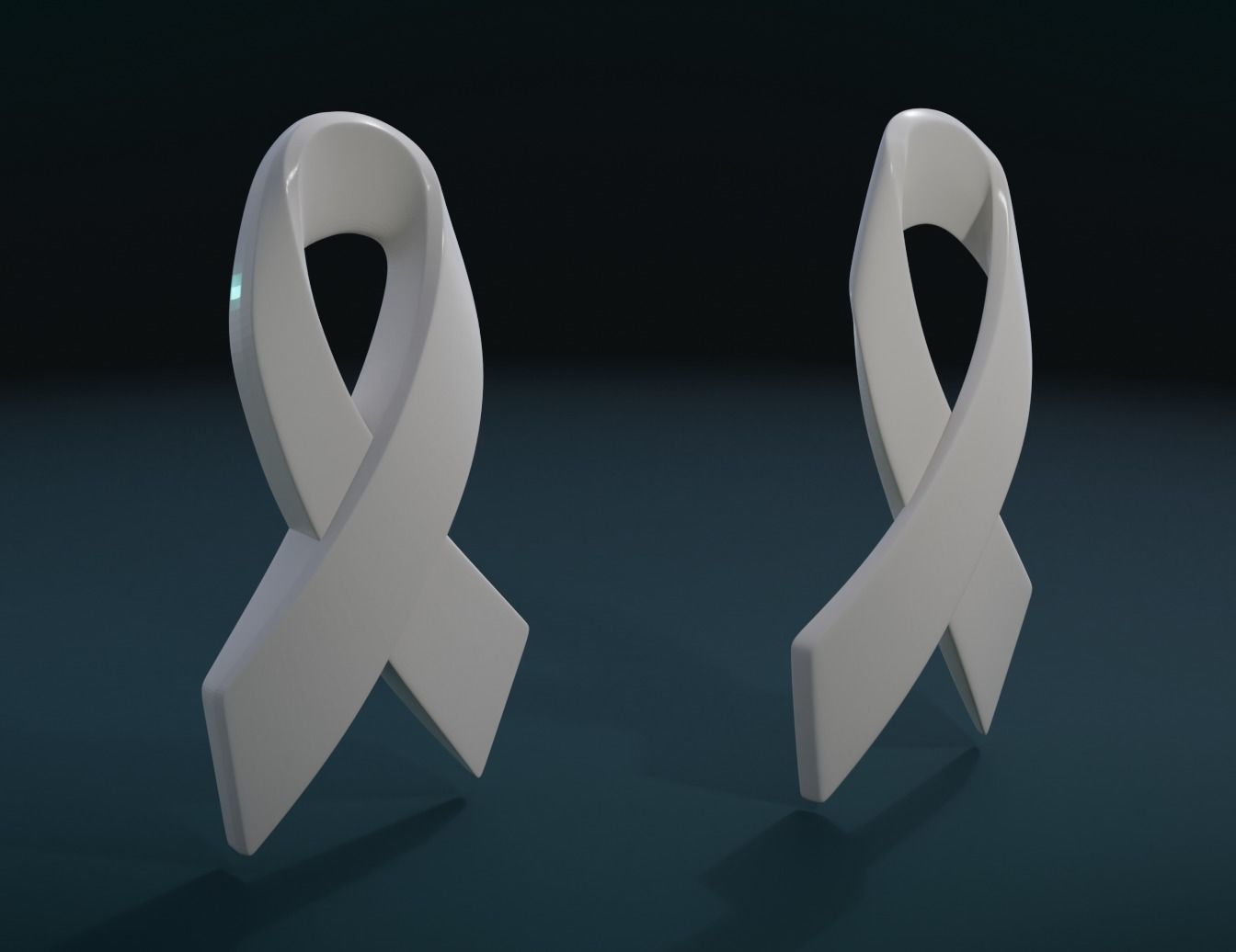 Cancer Ribbon 3D print model_3