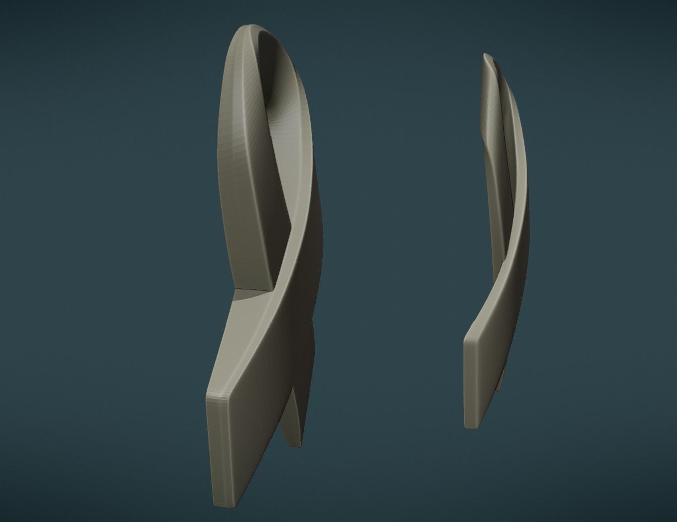 Cancer Ribbon 3D print model_6