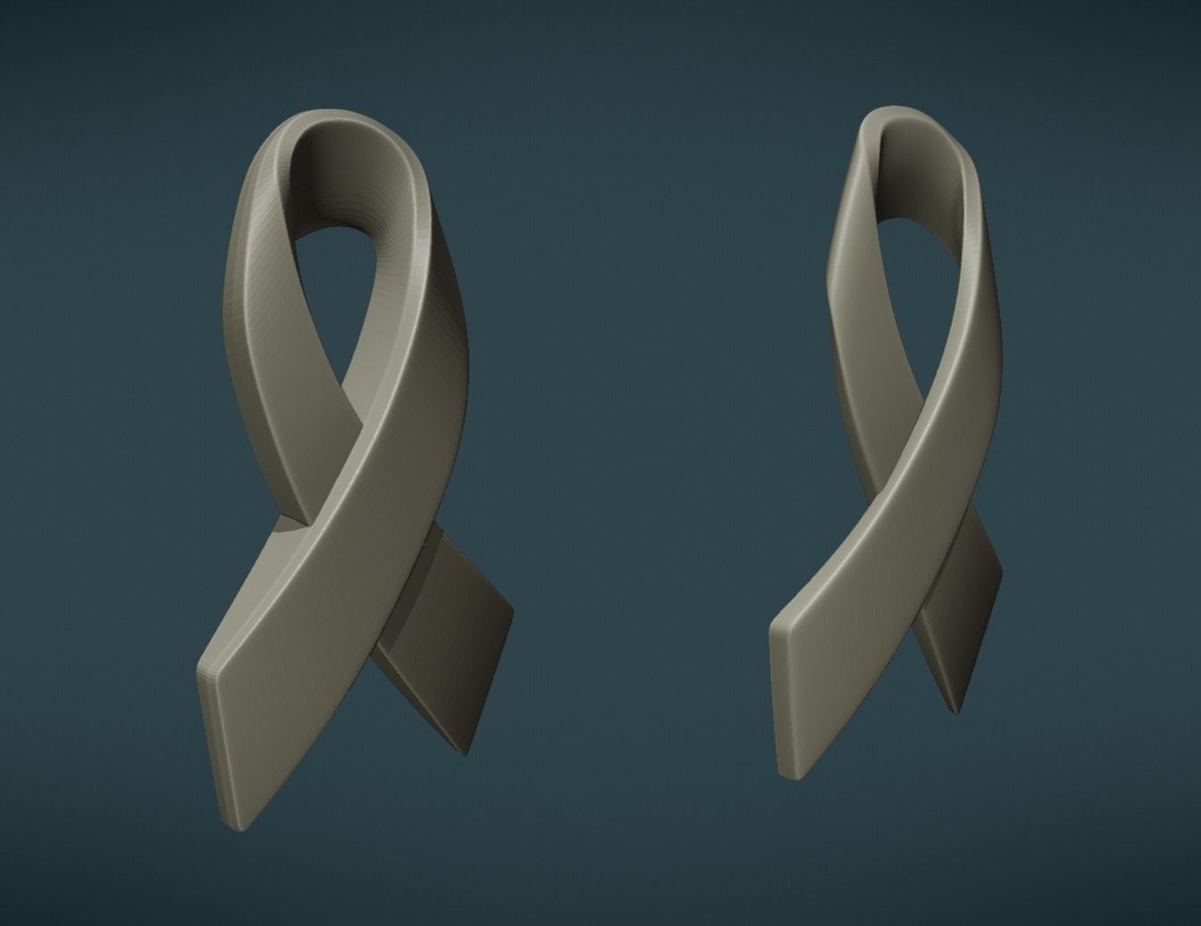 Cancer Ribbon 3D print model_4