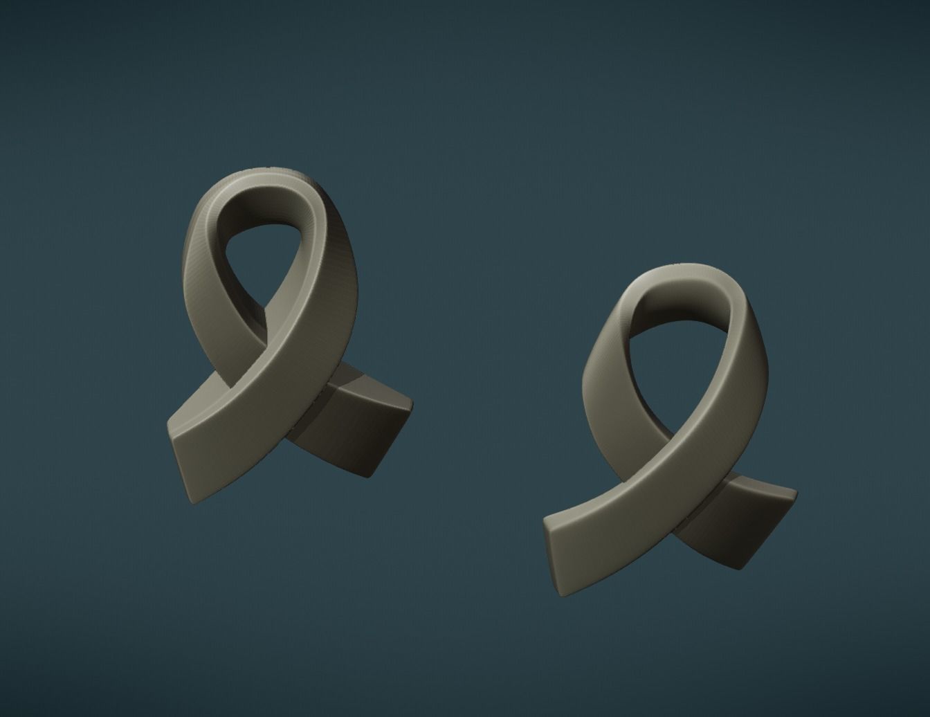 Cancer Ribbon 3D print model_8