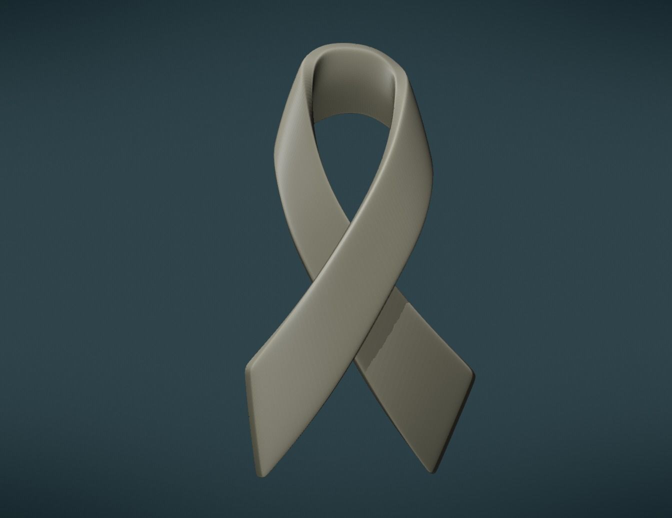 Cancer Ribbon 3D print model_10