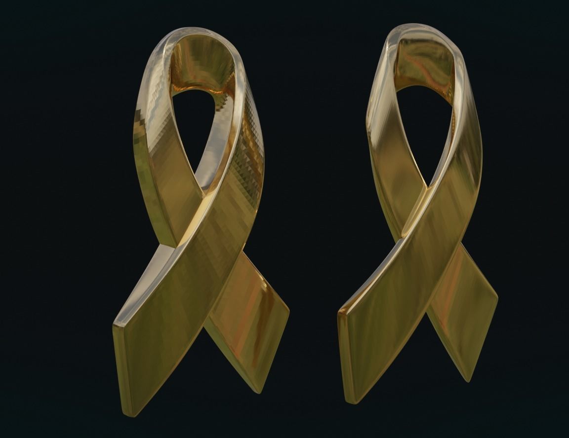Cancer Ribbon 3D print model_5