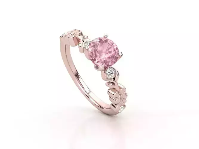 DI026 sapphire and diamond ring in rose gold