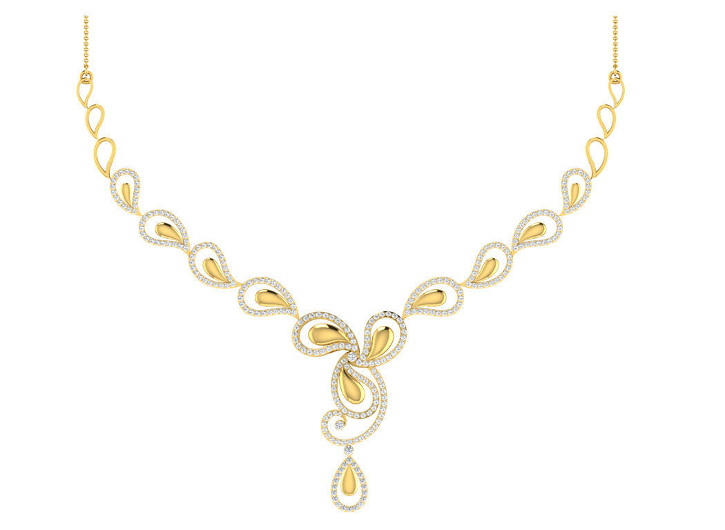 Women necklace-earrings set 3dm stl render detail 3D print model 3D print model_6