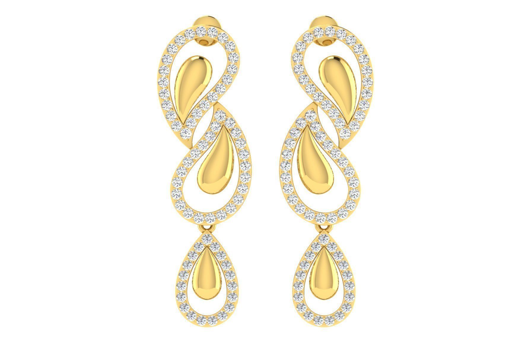 Women necklace-earrings set 3dm stl render detail 3D print model 3D print model_3