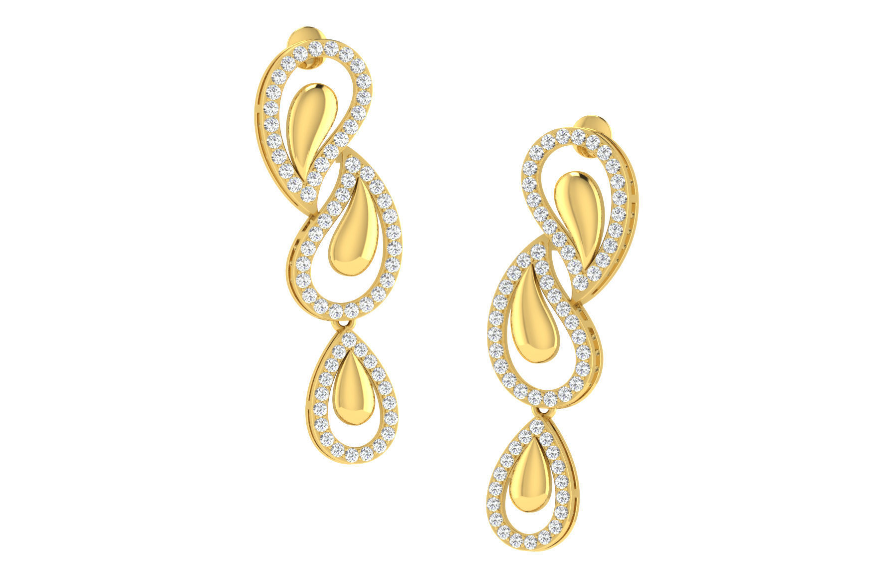 Women necklace-earrings set 3dm stl render detail 3D print model 3D print model_1