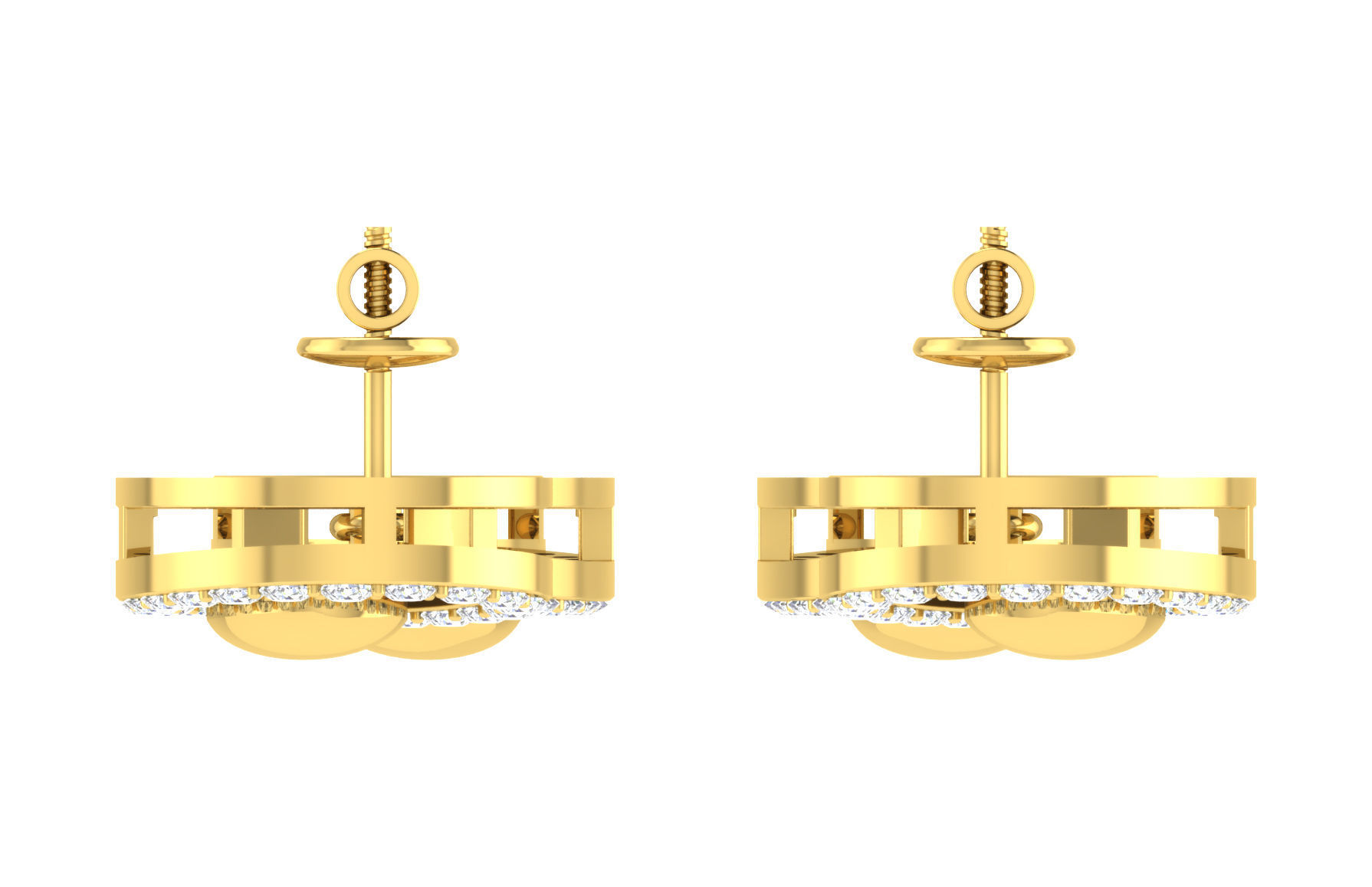 Women necklace-earrings set 3dm stl render detail 3D print model 3D print model_5