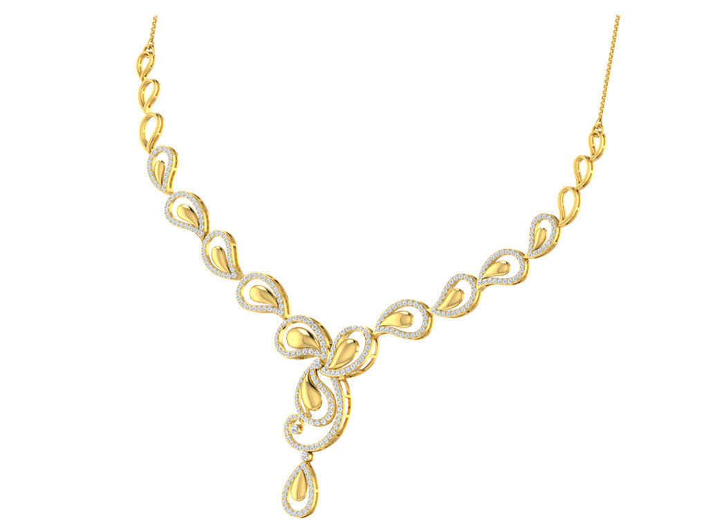 Women necklace-earrings set 3dm stl render detail 3D print model 3D print model_2