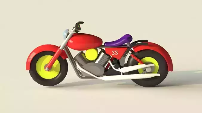 Toy Motorcycle Low-poly 3D model