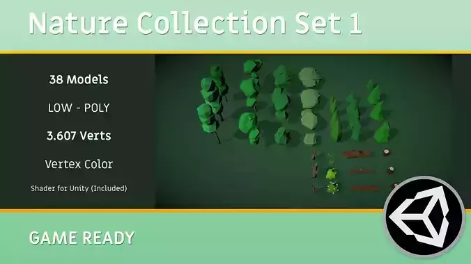 NATURE PACK - Game Ready Unity Low-poly 3D model