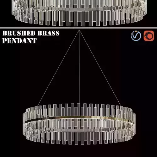 Casandra 4 light Brushed Brass Pendant 3D model