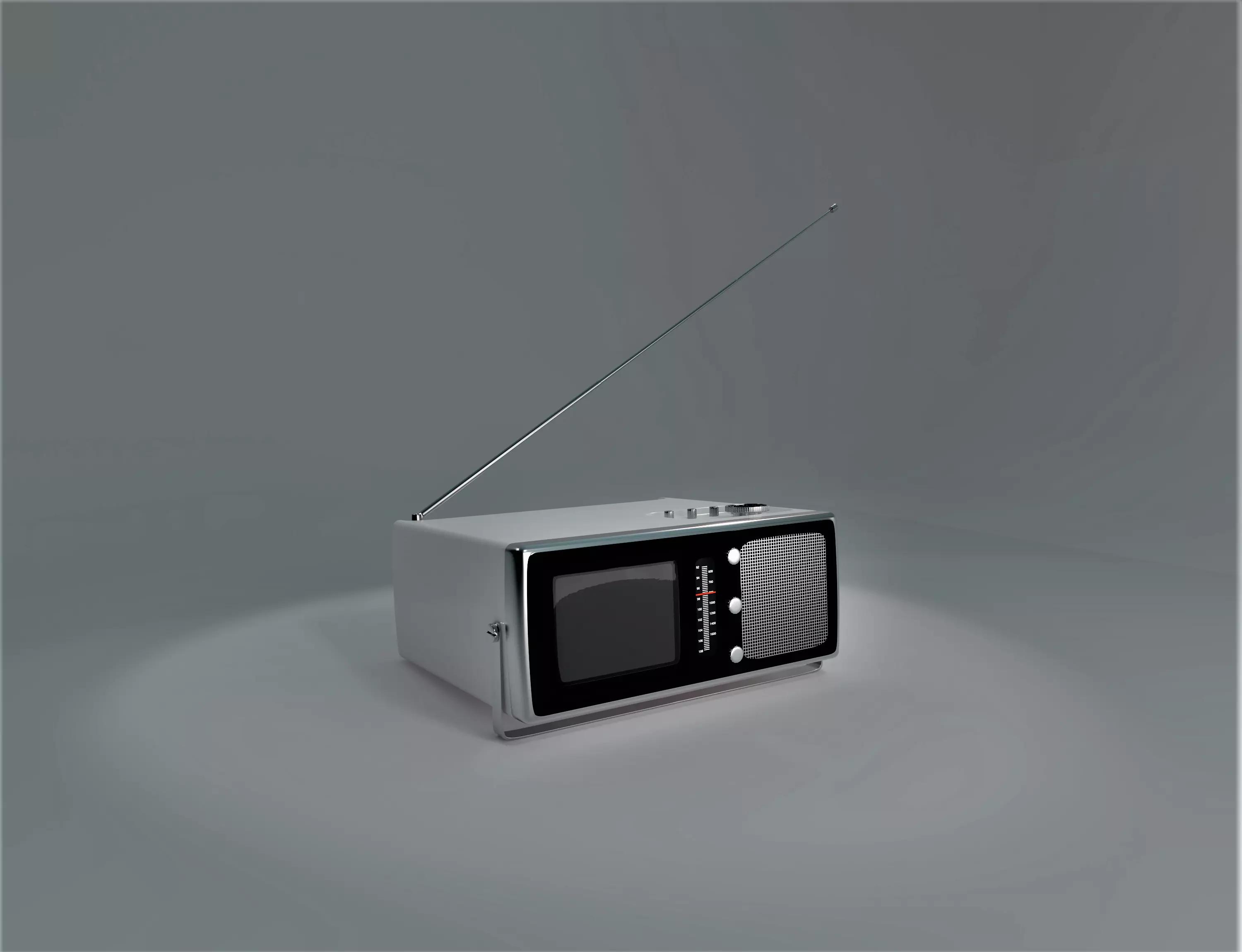 BRIONVEGA STYLE TV CROWN RADIO RETRO 3D model_0