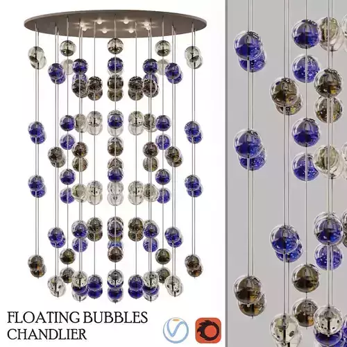 Floating Bubbles chandelier Studio Bel Vetro 3D model