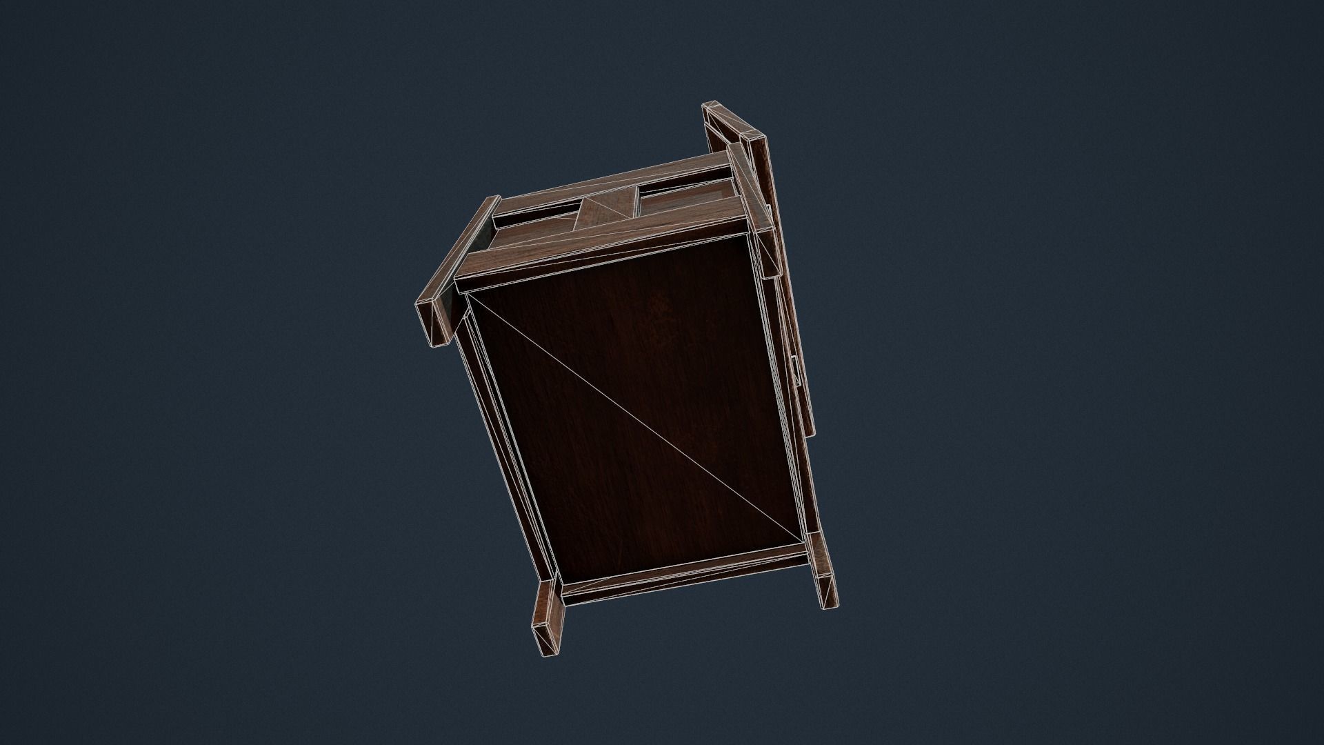 Medieval Wooden Chest Low-poly 3D model_11