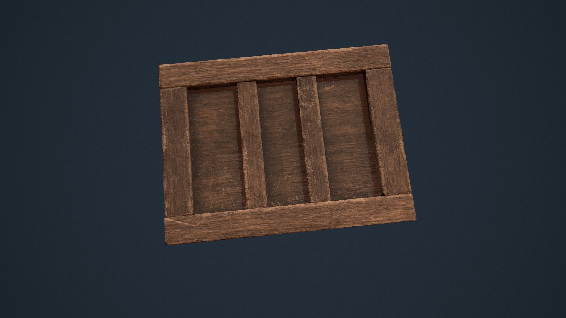 Medieval Wooden Chest Low-poly 3D model_4