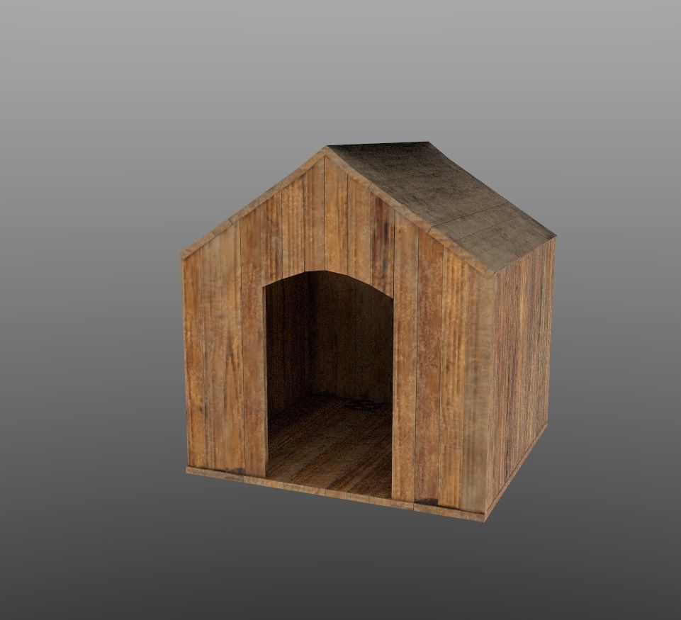 dog house Low-poly 3D model_1