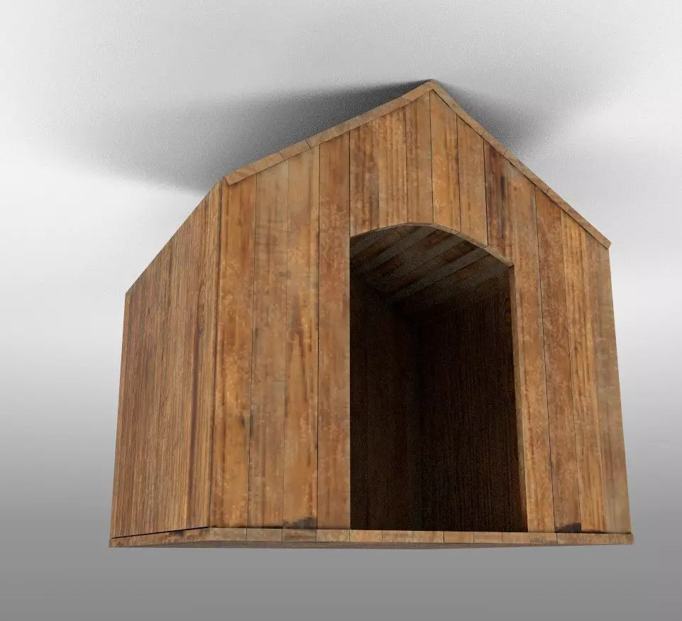dog house Low-poly 3D model_0