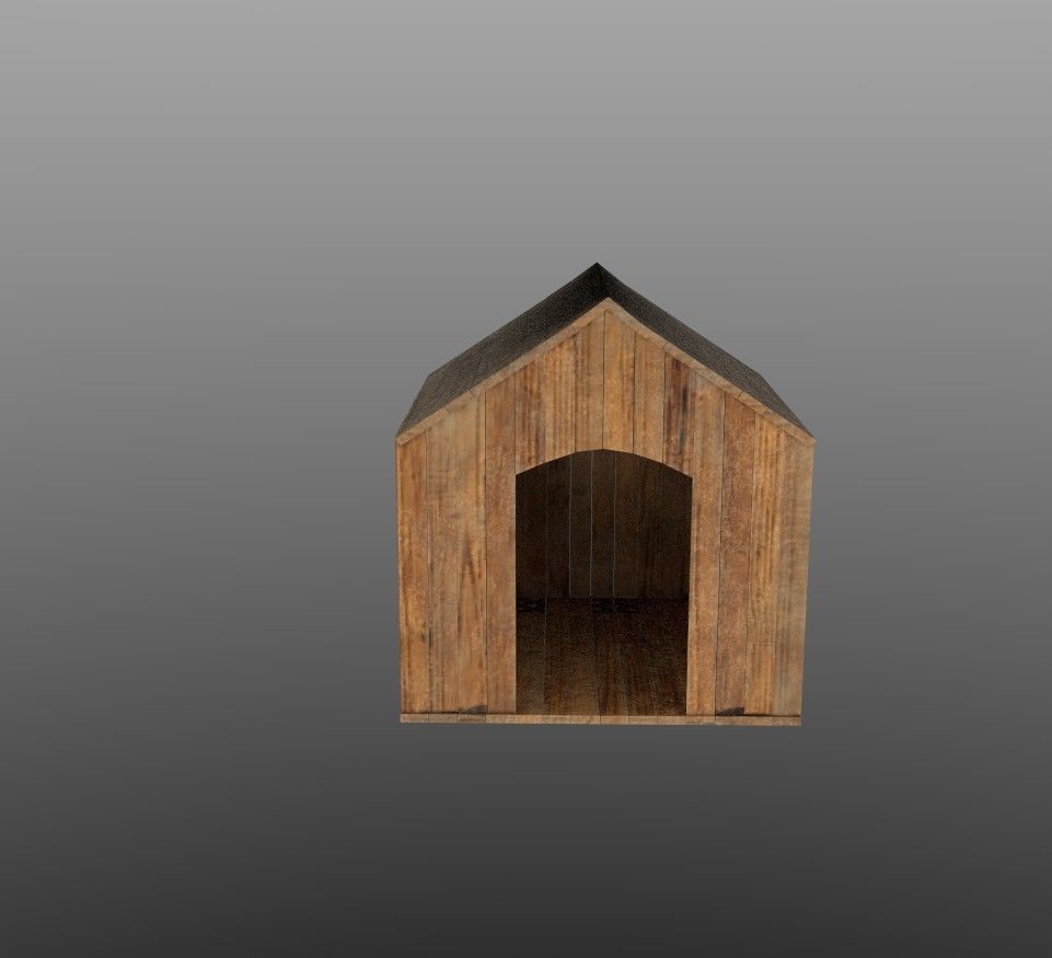 dog house Low-poly 3D model_8