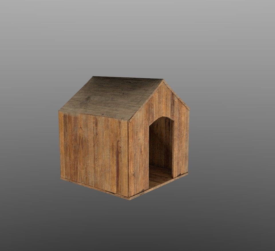 dog house Low-poly 3D model_2