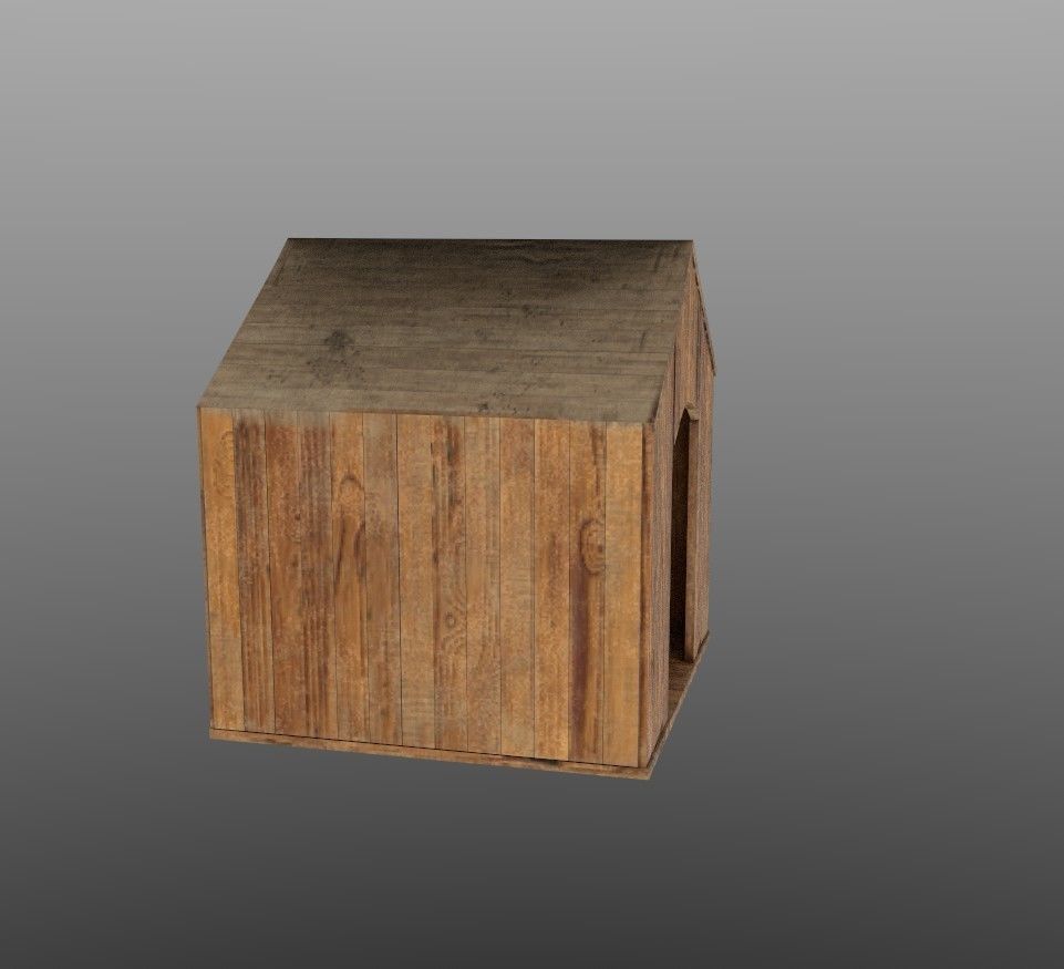 dog house Low-poly 3D model_6