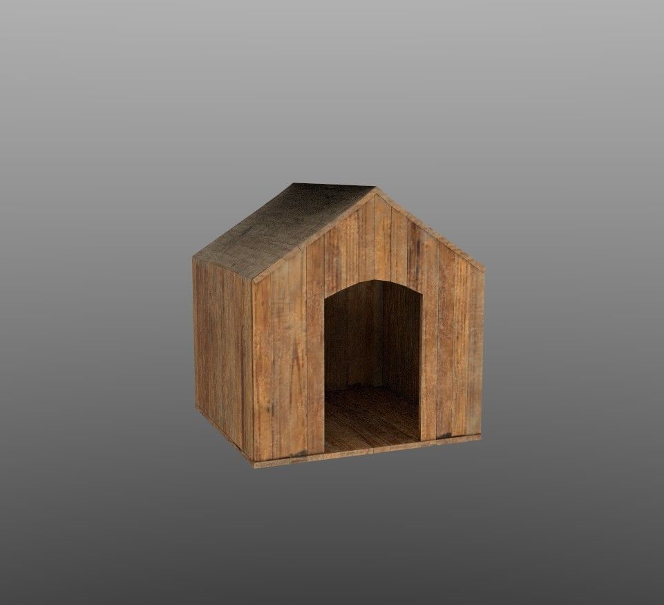 dog house Low-poly 3D model_3
